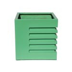 Square Pot With Ribbed Corners