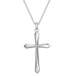 Rnivida 925 Sterling Silver Cross Pendant Necklace Cross Pendant With 20" Chain Simple Cross Jewelry Gift For Women