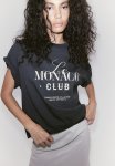 Oversized Motif-detail T-Shirt - Dark Grey monaco