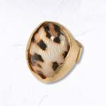 Giant Leopard Print Oval Ring - Animal Free