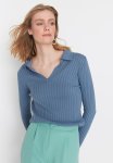 Poloneck Sweater - Indigo