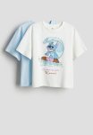 2 Pack Printed T-shirts - White Lilo & Stitch