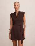 Rory Structured Tie MINI Dress - 16 Chocolate