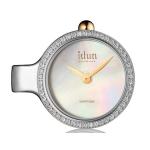 Mop Cz Dial 2 Tone Pendant Charm Watch