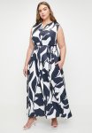 Plus Pringle Alana Hanky Hem Dress - Navy