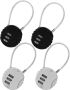 4 Pack MINI Wire Rope Combination Lock For Backpacks