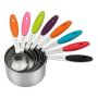 8 Piece - Stainless Steel Cups With Non-slip Handles - Multicolour