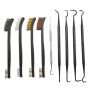 9-IN-1 Double Ended Brass Copper Nylon Steel Brush & Metal Picks Set