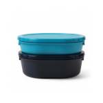 2 Piece Lun Box Set Blue & Black