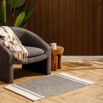 Herringbone Cotton Rug Black And Natural