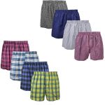 8 X Men's Woven Boxers Underwear 100% Cotton Boxer Shorts Underwear For Men