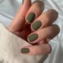 24pcs Chic Green Press-On Nails Set - Short Square Glossy Finish With Jelly Adhesive & Nail File Included
