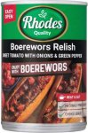 Rhodes Boerewors Relish Sweet Tomato With Onions & Green Pepper Vegetables