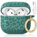 Wowwat For Airpods 4 Case Cover Leopard Engraved Silicone Protective Shell Compatible With Apple Air Pod 4TH Generation Case For