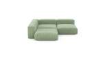 Three Module Corner Sofa - Cord Velours - Duck Egg - 241CM X 241CM