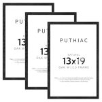 Puthiac 13X19 Solid Oak Wood Picture Frame Fits 11X17 With Mat Or 13X19 Without Mat Wall Display Only Vertical Or Horizontal Ple