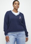 Cotton On Plus Lcn Miffy Knitted Graphic V Neck - Heritage Blue lcn Miffy