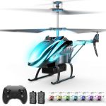 Rc Helicopter Remote Control Helicopter For Kids Indoor Play 7+1 LED Light Modes 30MINS Flight Upgraded Gyro Stabilizer Auto Hov
