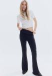 Flared Fine-knit Trousers - Black