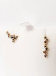 Scattered Black Diamonds Earrings - 10K White Gold Matching Cluster Stud Set