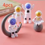 4PCS Astronaut Figurine Set - Space Explorer Ornaments For Home & Office Decor Perfect For Bookshelf Desk And Party Decorations