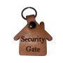 House-shaped "security Gate" Leather Key Tag