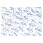 Disposable Placemat Lined Fishes 24 Piece