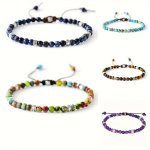 Bohemian Style Adjustable 4MM Natural Emperor Stone Beaded Bracelet - Fashionable Handmade Braided Stone Bracelet For Women Dail