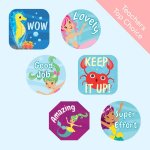 Mermaids Merit Labels - English