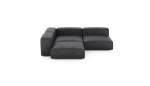 Three Module Corner Sofa - Leather - Dark Grey - 241CM X 241CM
