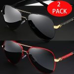 2PCS Polarized Fashion Glasses Male And Female Men's Mirrors Fashionable Outdoor Sunshade Driving Travel