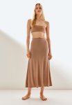 A-line Jersey Skirt - Beige