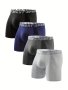 4 Pcs Men's Stylish SPORT Belt Sports Long Boxer Briefs Ultra Comfy & Antibacterial & Breathable Underwear Set