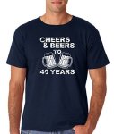 Cheers & Beers To 40 Years - 40TH Birthday Present For Fun Forty Year Old - Men's T-Shirt Xx-large Navy