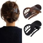 2PCS Matte Hair Clips Fashion Durable Hair Clips Simple Black brown Style Hair Accessories For Women