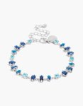 Silver Sapphire Blue Cubic Zirconias Bracelet