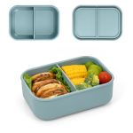 Annaklin 100% Silicone Bento Box Adult With 2 Compartments 24OZ Reusable Small Divided Lunch Box Meal Prep Containers For Food S