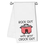 Z-synka Funny Kitchen Towels Dish Towel Tea Towel Absorbent Rock Out With Your Crockery Hand Towels For Bathroom Kitchen Home De