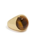 Goldair Gold Plated Large Brown Statement Stone Ring - M l