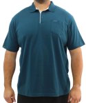 Mens Plain Contrast Golfer - 10XL Petrol