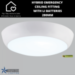 Hybrid Emergency Ceiling Fitting With Li Batteries - 280MM