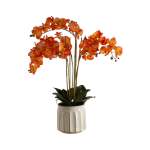 Orange Real Touch Orchid In Pot