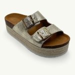 Chicago Metallic Leather Sandal - Gold - 8