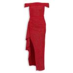 Red Sparkle Off Shoulder Maxi Dress