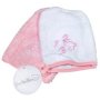 Baby Bath Mitts 123 - 15X20CMS 380GMS Pink White 2 Piece Pack