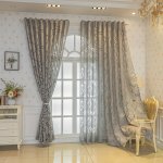 2PCS Leaf Pattern Sheer Curtains Rod Pockets Decorative Curtains For Bedroom Living Room Home Decoration Room Decoration
