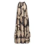 Black & Brown Printed Trapeze Dress
