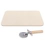 Pizza Stone Set With Wheel Cutter Grilling Stone For Braai 38X30CM