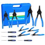Smotivepro Heavy Duty Snap Ring Pliers Set 8PCS Convertible Internal External Circlip Pliers With 4PCS Hook Picks For Circlip Re
