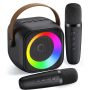 MINI Karaoke Machine For Kids Adults Portable Bluetooth Karaoke Speaker With 2 Wireless Microphone Birthday Gift For Girls Boys 3 4 5 6 7 8 9 10 11 12 Year Old Kids Toys